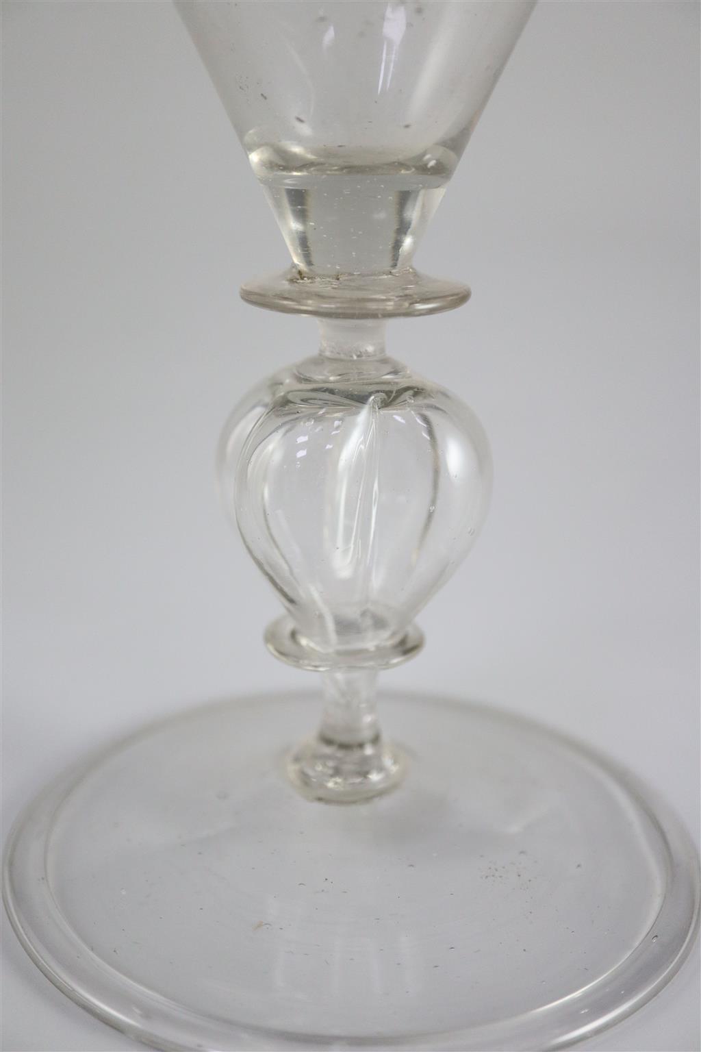 A Dutch wine glass, last quarter 17th century, 16cm high